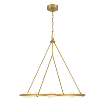 Crystorama Terrell 8 Light 29.5" Chandelier, Luxe Gold/White