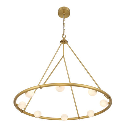 Crystorama Terrell 8 Light 29.5" Chandelier, Luxe Gold/White