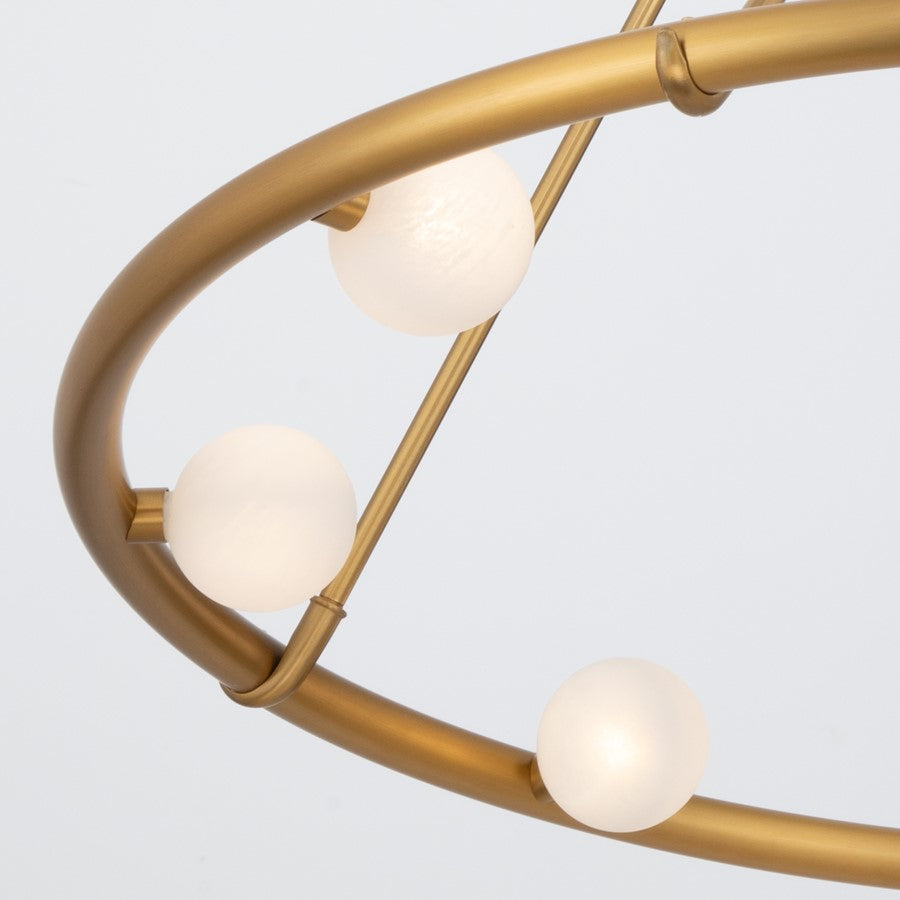 Crystorama Terrell 8 Light 29.5" Chandelier, Luxe Gold/White
