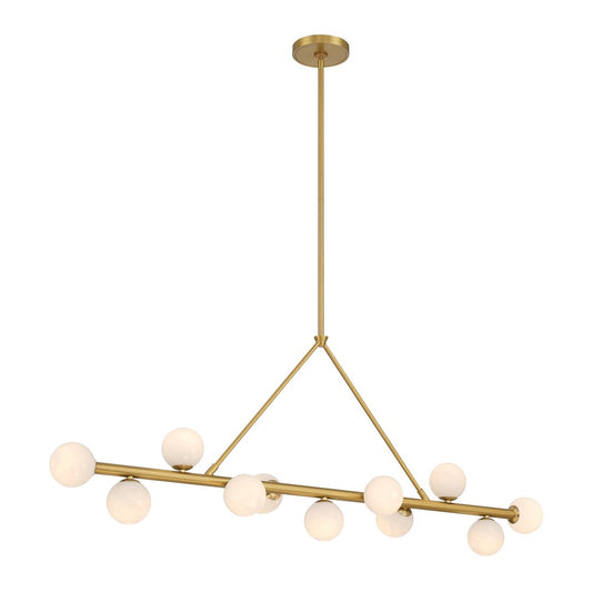 Crystorama Terrell 11 Light 46.5" Chandelier, Luxe Gold/White - TRL-2807-LG
