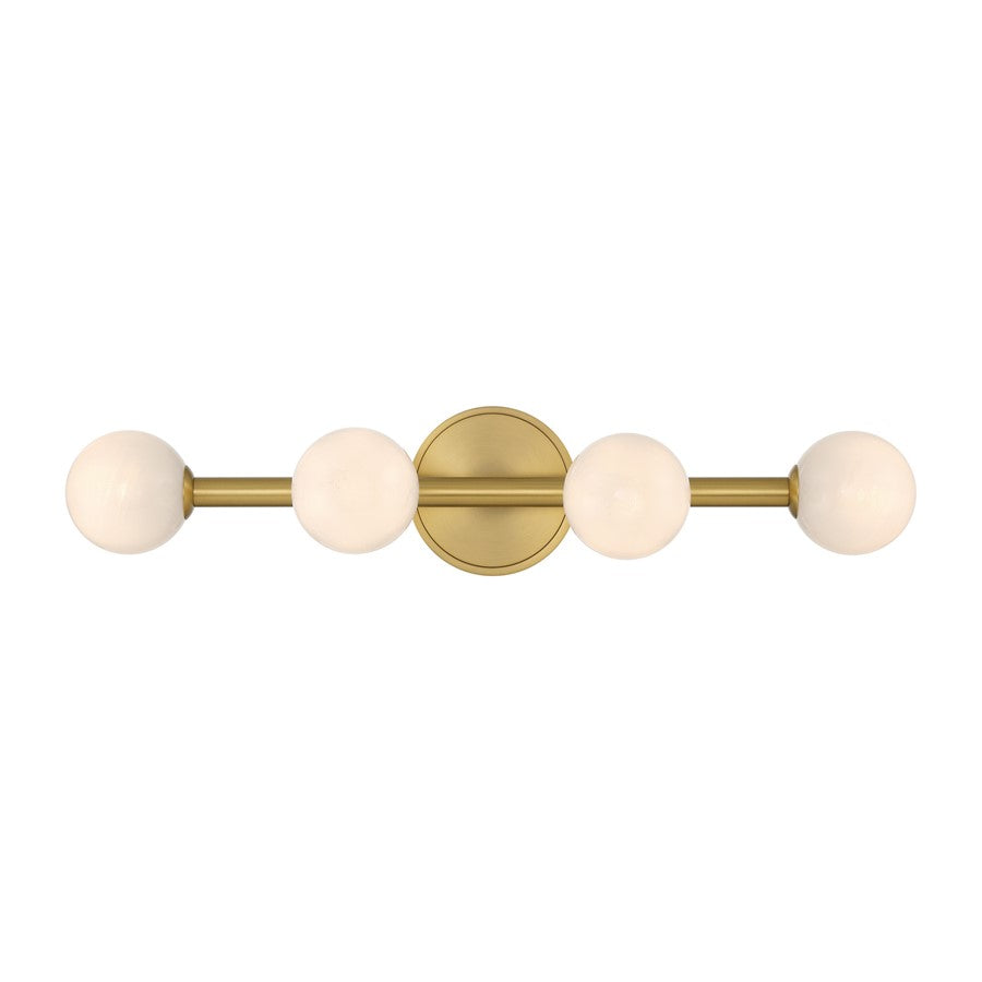 Crystorama Terrell 4 Light 24" Bathroom Vanity, Luxe Gold/White