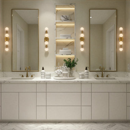 Crystorama Terrell 4 Light 24" Bathroom Vanity, Luxe Gold/White