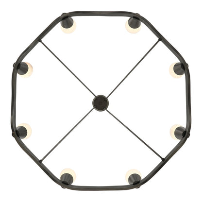 Crystorama Vance 8 Light 39" Chandelier, Bronze Noir/White