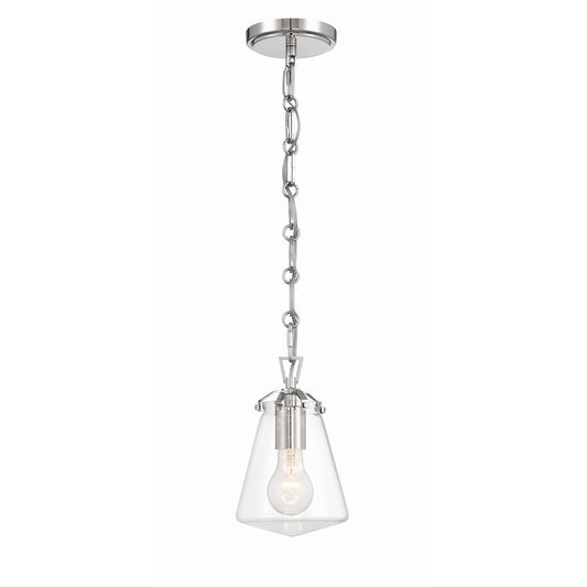 1 Light 9" Mini Pendant, Polished Nickel