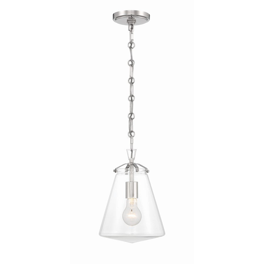 1 Light 11" Mini Pendant, Polished Nickel