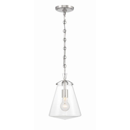 1 Light 11" Mini Pendant, Polished Nickel