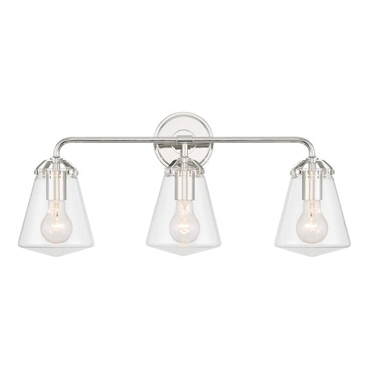 Crystorama Voss 3 Light Bath Light, Polished Nickel/Clear - VSS-7013-PN