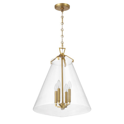 Crystorama Voss 4 Light 18" Pendant, Luxe Gold/Clear