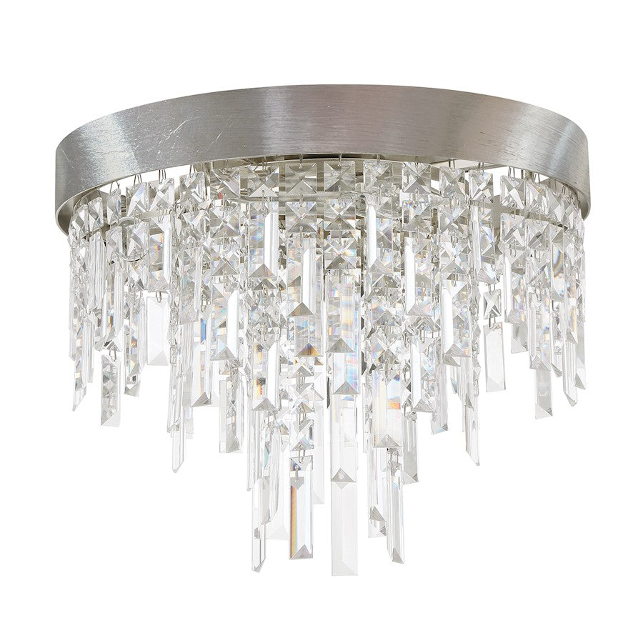 Crystorama Winfield 4 Light Flush Mount, Antique Silver