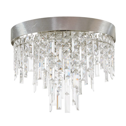 Crystorama Winfield 4 Light Flush Mount, Antique Silver