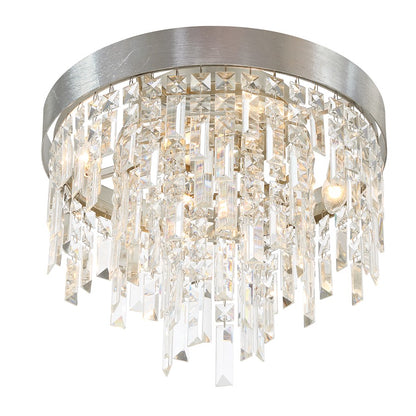 Crystorama Winfield 4 Light Flush Mount, Antique Silver