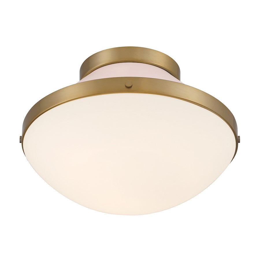 Crystorama Xander 1 Light Flush Mount, Vibrant Gold/Blush/White