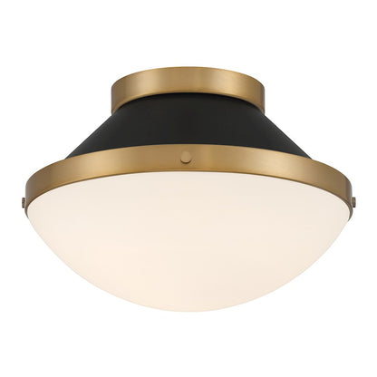 Crystorama Xander 1 Light Flush Mount, Vibrant Gold/Black/White - XAN-8001-VG-MK