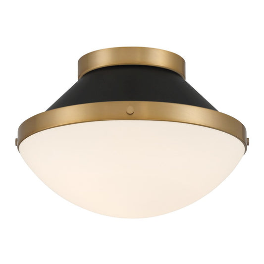 Crystorama Xander 1 Light Flush Mount, Vibrant Gold/Black/White - XAN-8001-VG-MK