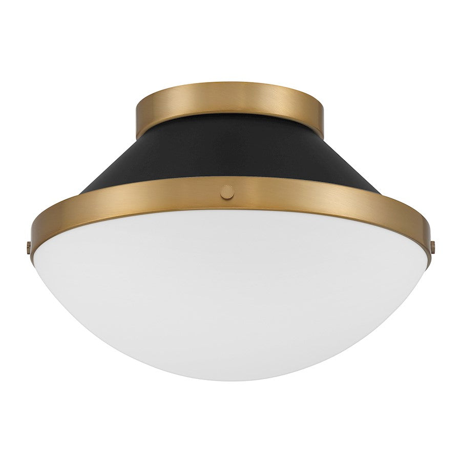 Crystorama Xander 1 Light Flush Mount, Vibrant Gold/Black/White