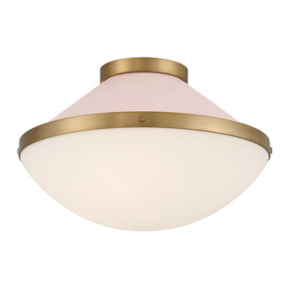 Crystorama Xander 2 Light Flush Mount, Vibrant Gold/Blush/White - XAN-8002-VG-BH