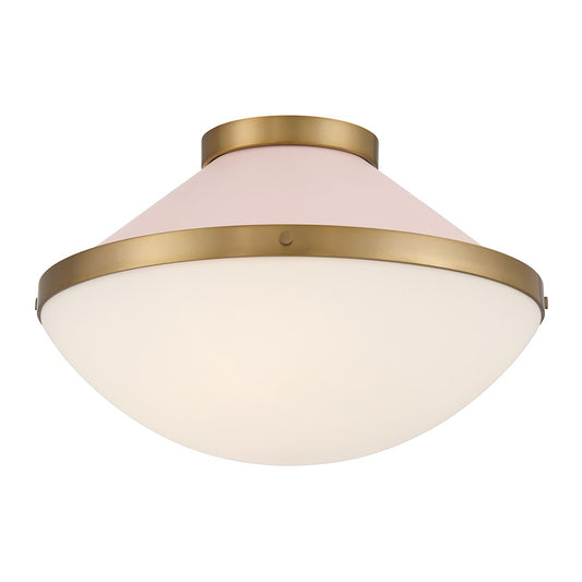 Crystorama Xander 2 Light Flush Mount, Vibrant Gold/Blush/White - XAN-8002-VG-BH