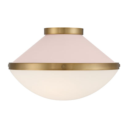 Crystorama Xander 2 Light Flush Mount, Vibrant Gold/Blush/White