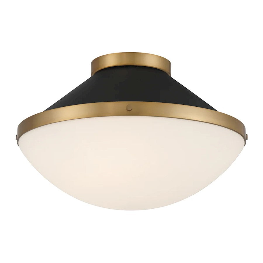 Crystorama Xander 2 Light Flush Mount, Vibrant Gold/Blue/White - XAN-8002-VG-BL