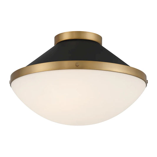Crystorama Xander 2 Light Flush Mount, Vibrant Gold/Blue/White - XAN-8002-VG-BL