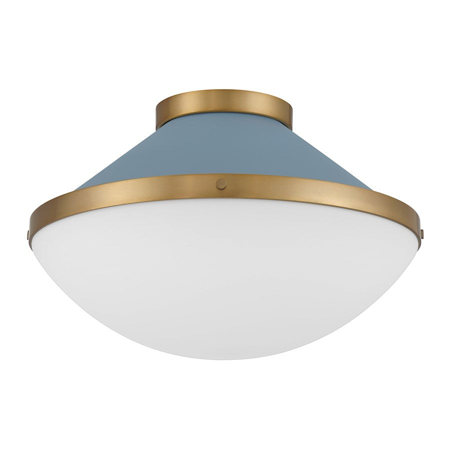 Crystorama Xander 2 Light Flush Mount, Vibrant Gold/Blue/White