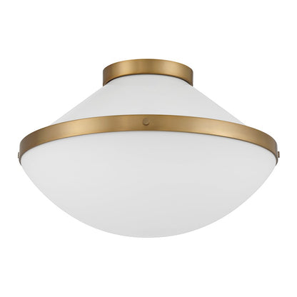 Crystorama Xander 2 Light Flush Mount, Vibrant Gold/White/White