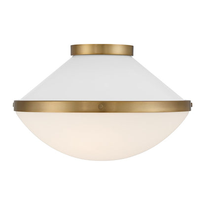 Crystorama Xander 2 Light Flush Mount, Vibrant Gold/White/White