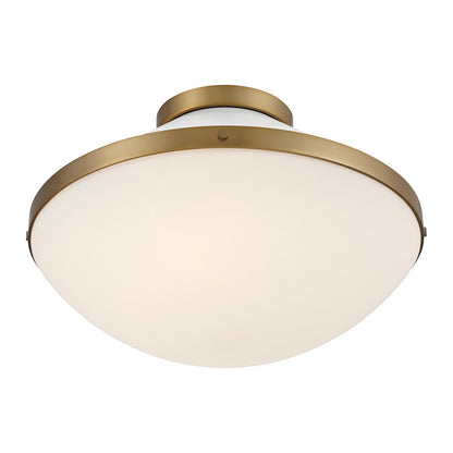 Crystorama Xander 2 Light Flush Mount, Vibrant Gold/White/White