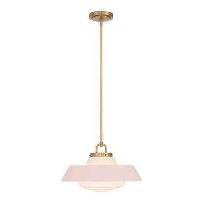 Crystorama Xander 1 Light 16" Pendant, Vibrant Gold/Blush