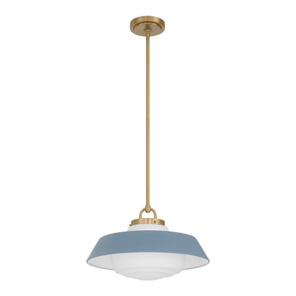 Crystorama Xander 1 Light 16" Pendant, Vibrant Gold/Blue/White