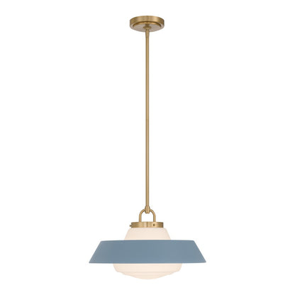 Crystorama Xander 1 Light 16" Pendant, Vibrant Gold/Blue/White