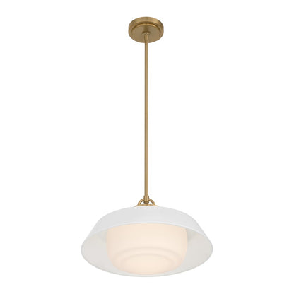 Crystorama Xander 1 Light 16" Pendant, Vibrant Gold/White