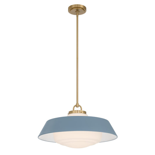 Crystorama Xander 3 Light 20" Pendant, Vibrant Gold/Blue/White - XAN-8009-VG-BL