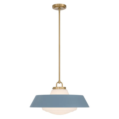 Crystorama Xander 3 Light 20" Pendant, Vibrant Gold/Blue/White