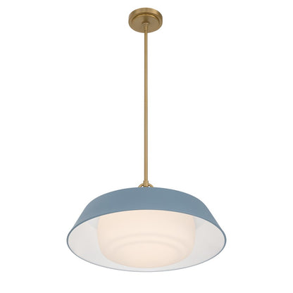 Crystorama Xander 3 Light 20" Pendant, Vibrant Gold/Blue/White