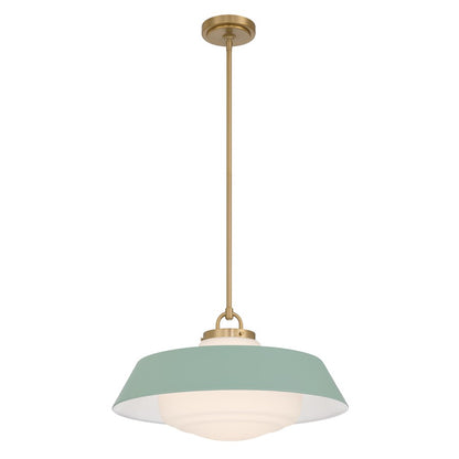 Crystorama Xander 3 Light 20" Pendant, Vibrant Gold/Green/White - XAN-8009-VG-GR