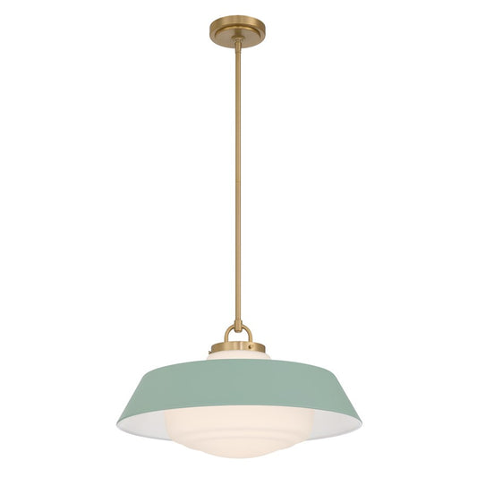 Crystorama Xander 3 Light 20" Pendant, Vibrant Gold/Green/White - XAN-8009-VG-GR