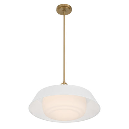 Crystorama Xander 3 Light 20" Pendant, Vibrant Gold/White