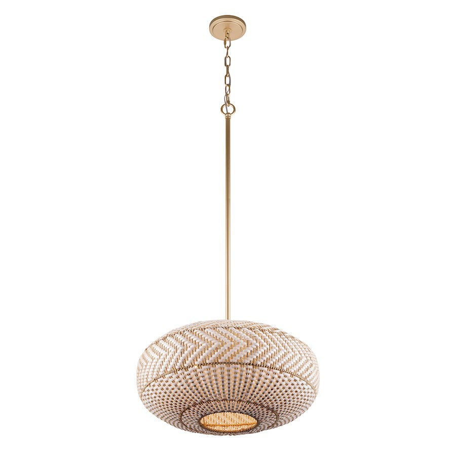 Crystorama Zanzibar 4 Light Pendant, Soft Gold