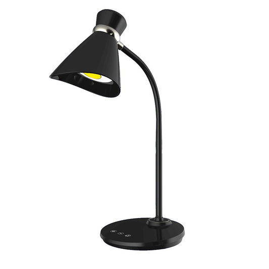 Dainolite 132LEDT-BK 6W LED Desk Lamp | Black Plastic, Adjustable Gooseneck | Home Office & Study Task Light | 16 in H, 350 | Model 132LEDT-BK