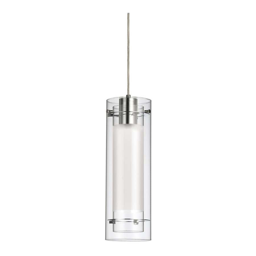 Dainolite 22152 5in 1-Light Pendant | Modern Polished Chrome and White Fabric Sleeve | Kitchen Island & Dining Room | 20 x 7 x 7 in | Model 22152-790-PC