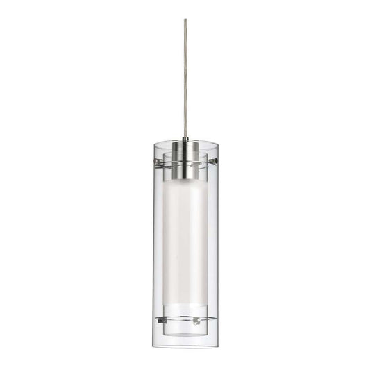 Dainolite 22152 5in 1-Light Pendant | Modern Polished Chrome and White Fabric Sleeve | Kitchen Island & Dining Room | 20 x 7 x 7 in | Model 22152-790-PC