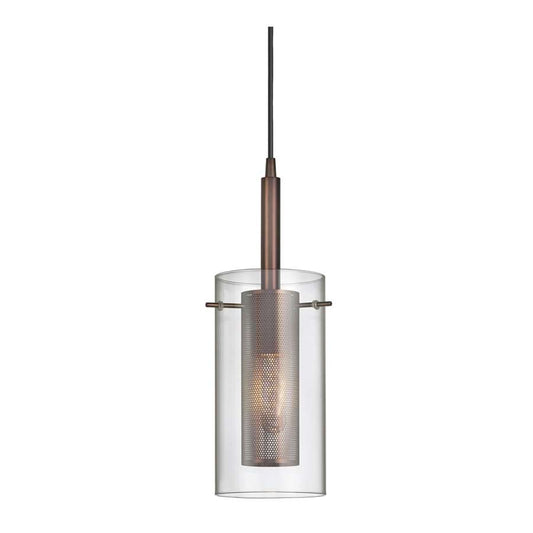 Dainolite 30961-CM-OBB 1-Light Pendant | Oil Brushed Bronze and Clear Glass | Kitchen Island & Dining Room | Model 30961-CM-OBB