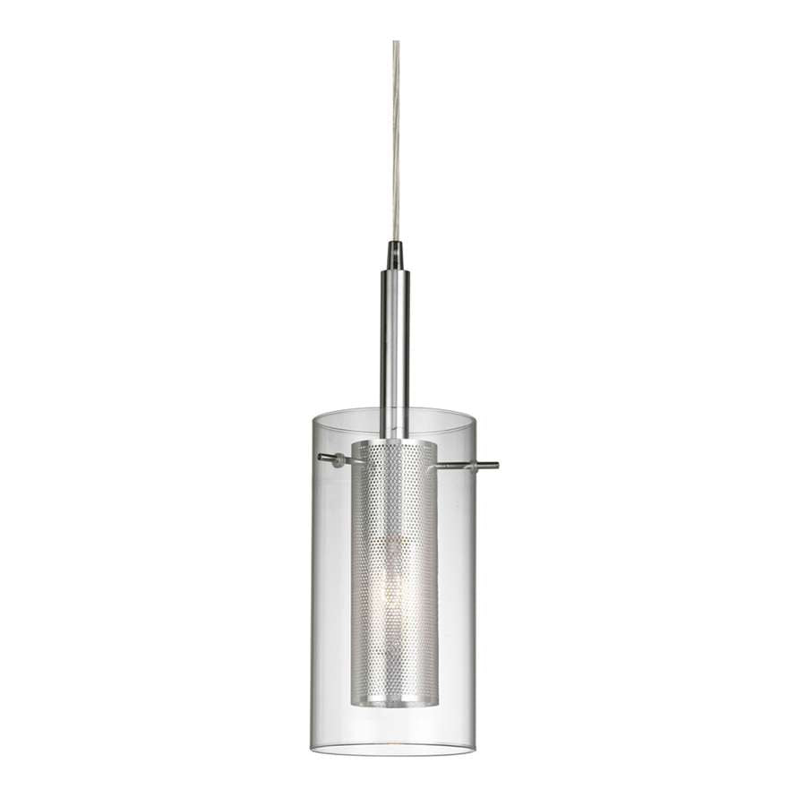 Dainolite 30961-CM-PC 1-Light Pendant | Polished Chrome and Clear Glass | Kitchen Island & Dining Room | 6 x 6 x 11 in, Damp Rated | Model 30961-CM-PC