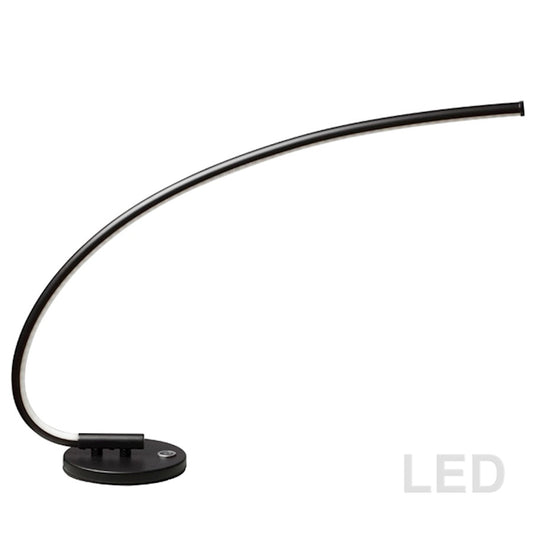 Dainolite 322 19in LED Table Lamp | Contemporary Black Aluminum | Living Room & Bedroom Desk | 1100 Lumens 3000K Touch Dimmable | Model 322-LEDT-BK