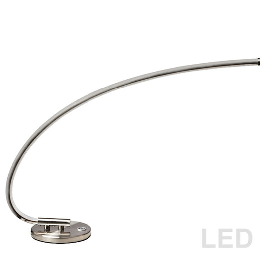 Dainolite 322 19in LED Table Lamp | Contemporary Satin Chrome Aluminum | Living Room & Bedroom Desk | 1100 Lumens 3000K Touch | Model 322-LEDT-SC