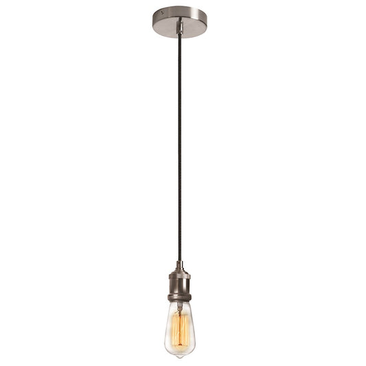 Dainolite Vintage 4ft 1-Light Pendant | Industrial Satin Chrome Aluminum | Kitchen Island & Dining Room | 2 x 2 x 3 in | Model 409-42P-SC