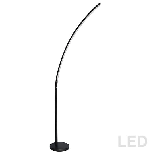 Dainolite LED Floor Lamp | Matte Black Metal | Living Room & Bedroom | 70in Tall, 1320 Lumens, 3000K, Dimmable | Model 412LEDF-MB