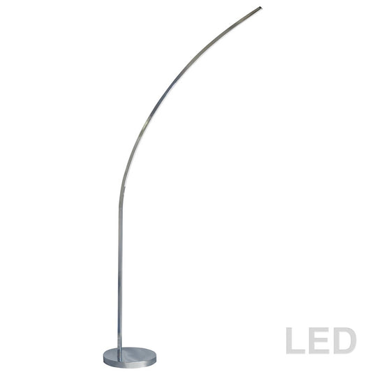 Dainolite LED Floor Lamp | Polished Chrome Metal | Living Room & Bedroom | 70in Tall, 1320 Lumens, 3000K, Dimmable | Model 412LEDF-PC