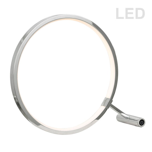 Dainolite LED 1-Light Table Lamp | Modern Polished Chrome Metal | Bedroom & Living Room Desk | 720lm 3000K Dimmable Touch | Model 415LEDT-PC